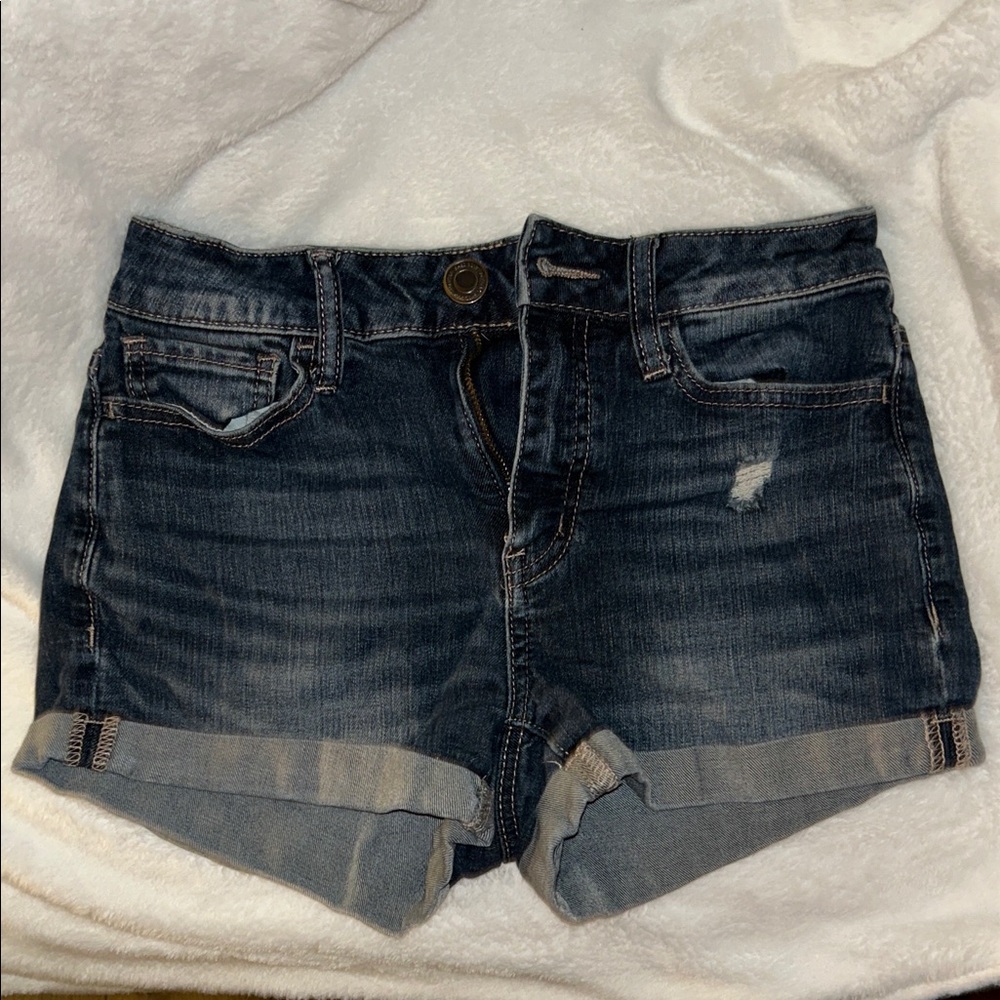 Dark Wash Women's Denim Shorts - Blue